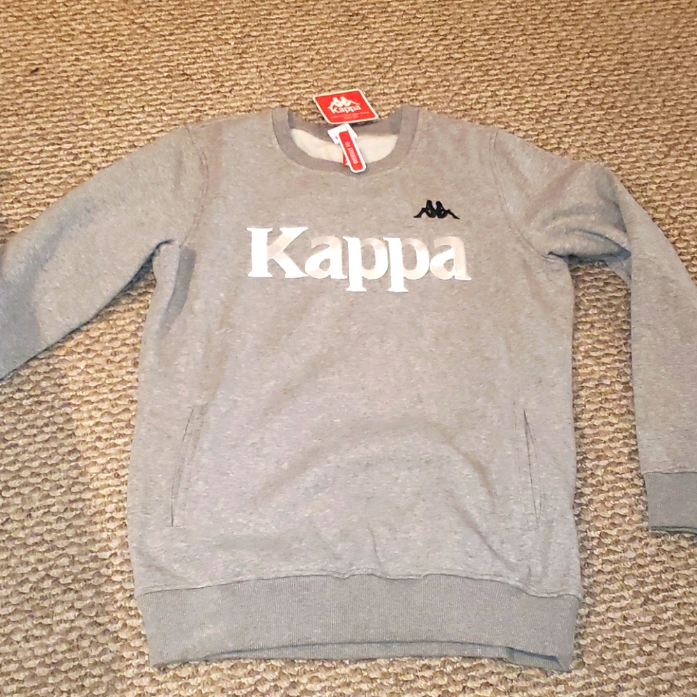 KAPPA oversized gray EMBROIDERED sweat shirt NWT size MEDIUM